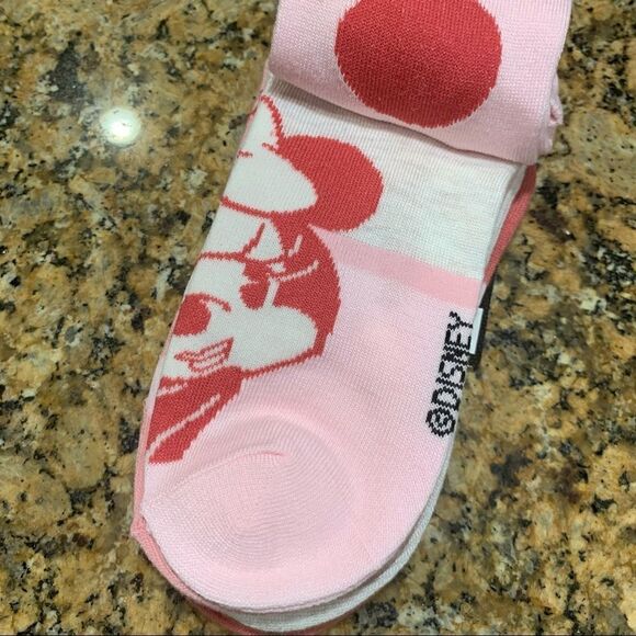 Disney Minnie Mouse Pink & White Socks 6 Pair Low Cut - Picture 3 of 8